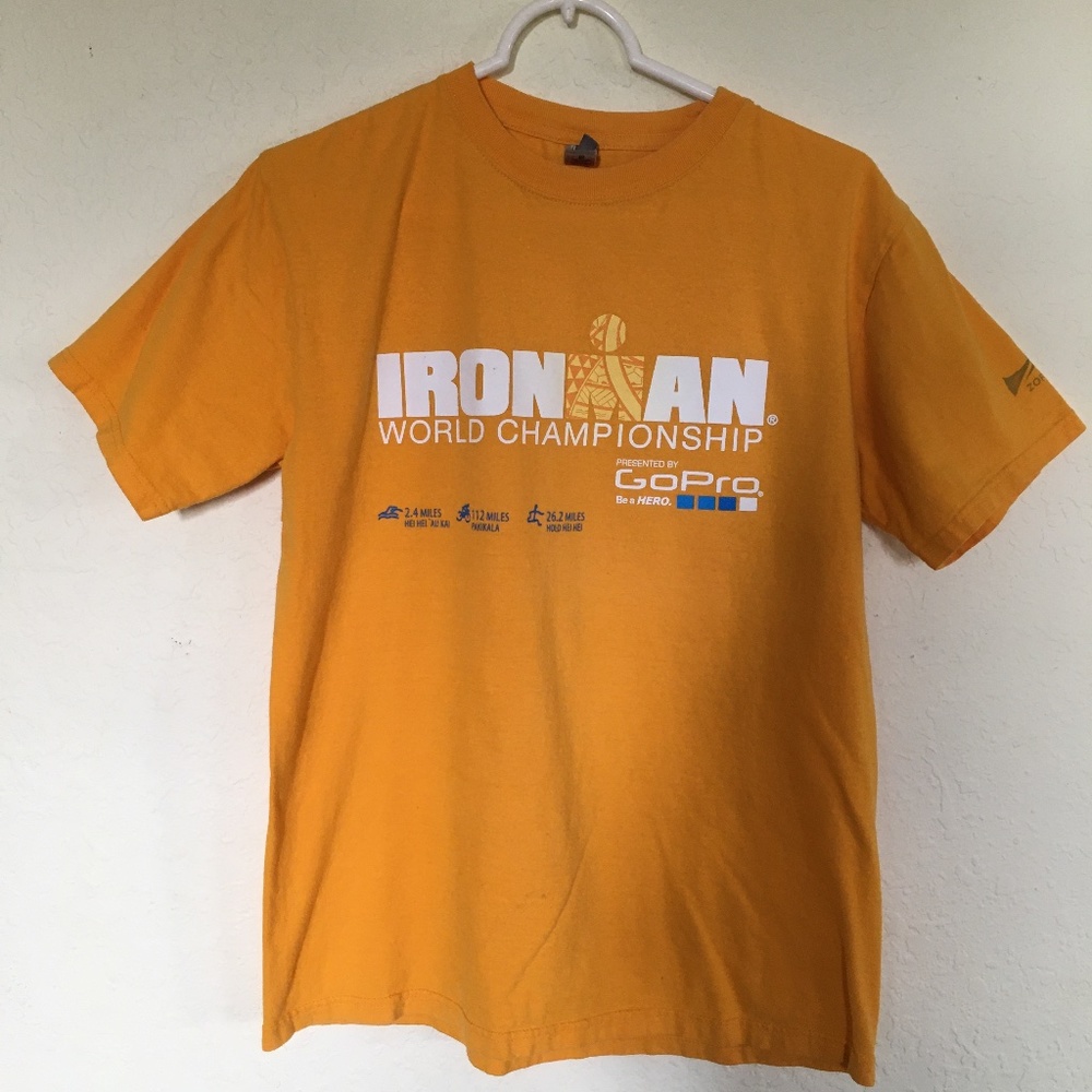 IronMan yellow cotton graphic T-shirt. Size M.